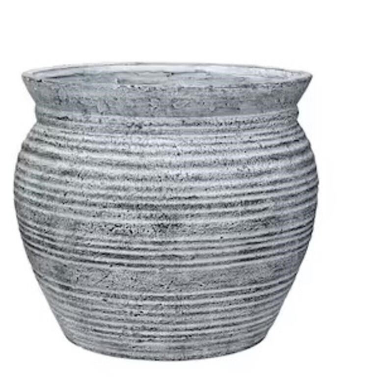 allen + roth Round 13"W x 11.25'"H Gray Planter