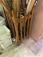 Oak Umbrella Stand w/Canes, Walking Sticks