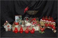 Assortment of Cardinal Themed Decor & Holiday