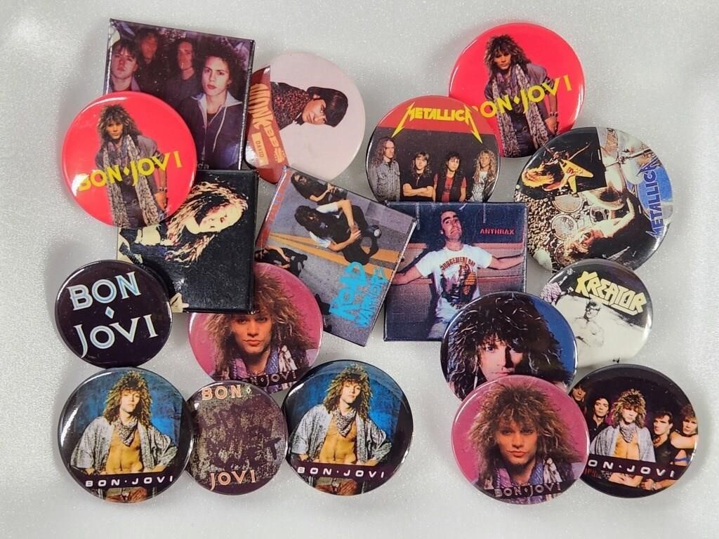 ASSORTED LOT ROCK N ROLL PINBACK BUTTONS