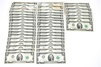 (10) 1963 $2 Bills and (33) 1976 $2 Bills