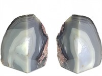 Polished Agate Bookends 4.5" H