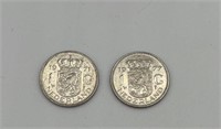 1971 & 1977 One Gulden Coins