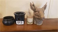 CANDLE AND DEER DECOR