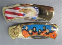 (2) Folding knives. Astronaut measures 4" Long.