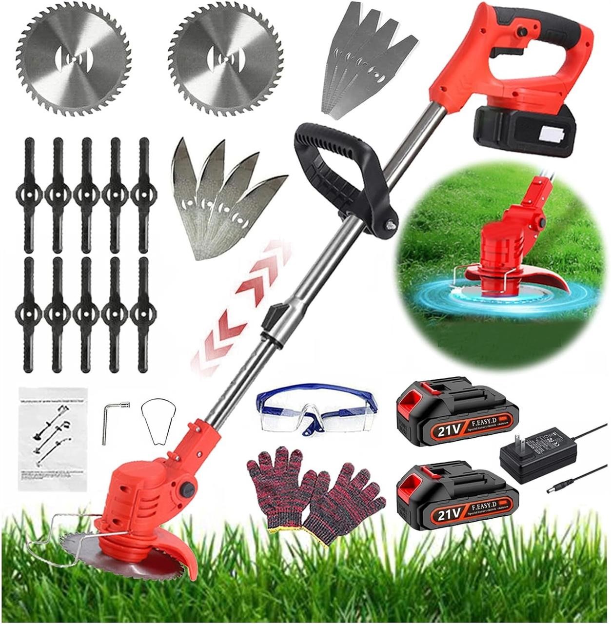 21V Electric Weed Wacker  Cordless  2 Batteries