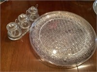 3 acrylic platters and and condiment containers