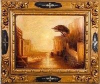 Oil painting on board attributed to J.M.W. Turner