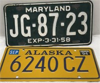 1958 Maryland JG 87 23 and 1994 Alaska 6240 CZ