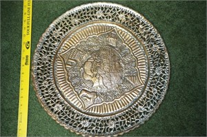 Large Brass Decorative Plate