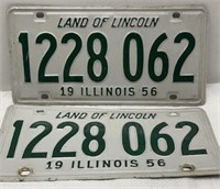 1956 Illinois 1228 062 Pair of Plates