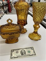 3 Quality Amber Glassware Pieces!