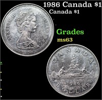 1986 Canada $1 Canada Dollar 1 Grades Select Unc