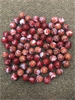 85 25 mm red swirl marbles