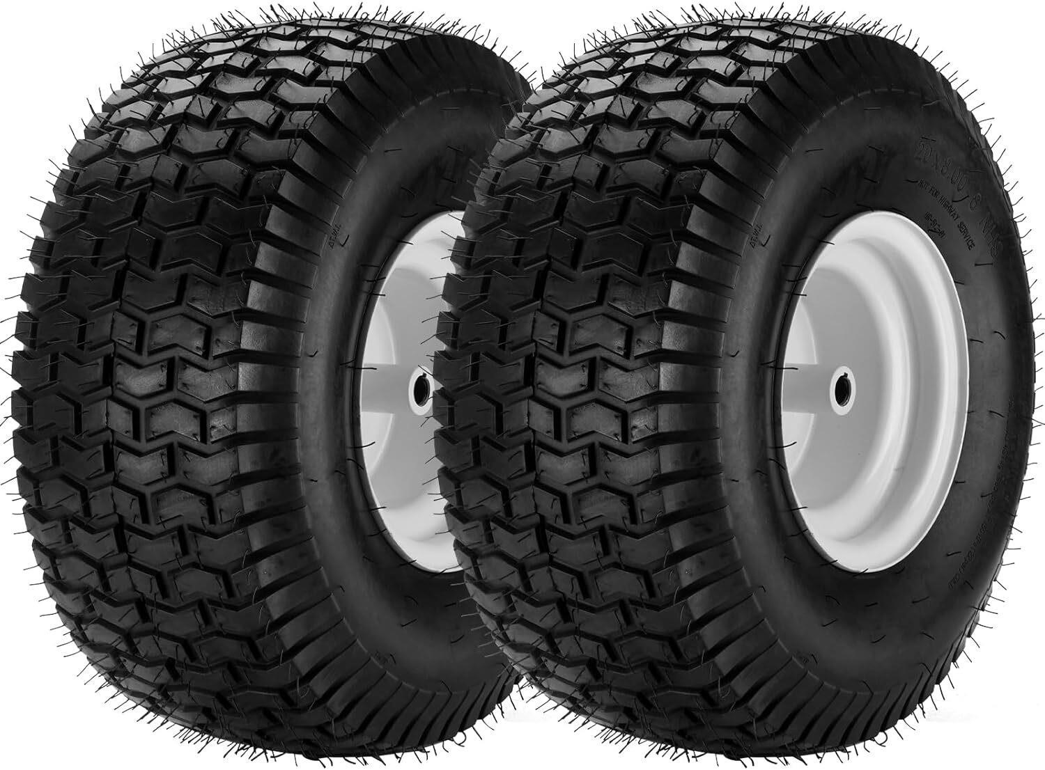 2PCS 20x8.00-8 Pneumatic Tires 4 Ply 965 lbs