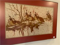 Chauncey Bob White Quail Silk Painting
