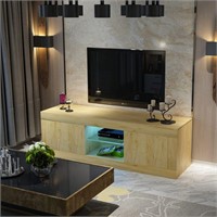 Dmaith TV Stand with LED Lights, Glossy Contempor