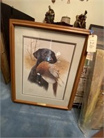 Framed/Matted Art "In the Field" Black Lab