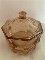 Pink Depresion Covered Candy Dish