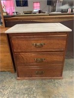 3-Drawer Cabinet w/ Marble Top