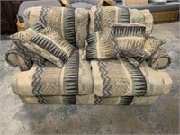 Loveseat Sofa - Southwestern Design w/ 5-Pillows