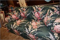 Thomasville Green Floral Sofa
