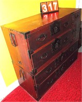 2 section stacking Oriental chest of drawers