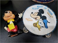 Mickey Mouse Bank and Tambourine