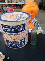 Snyder's Chip Container and Berlin Soda Bottle