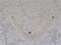 15" CULTURED PEARL NECKLACE WITH 6.5" BRACELET