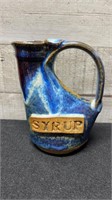 Signed Pottery Syrup Jug 5.25" High