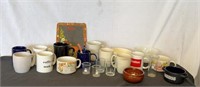 (10) Assorted Mugs, (2) Soup Mugs, Pyrex Mini