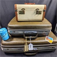 Vintage Samsonite Travel Luggage Lot Browns