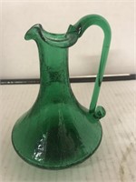 Green mini pitcher. 5in  tall