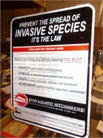 Invasive Species Metal Sign, 18"Wx24"H.