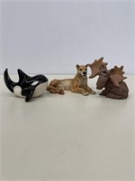 Set of 3 vintage ceramic animal figurines