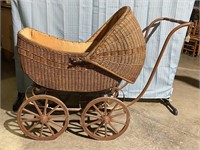 Vintage Wicker Baby Carriage