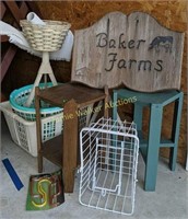 Plant Stand, Baker Farms Wooden Sign 22" Wide,