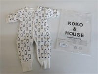Koko & Howe 0-6M Cotton Penguins Outfit