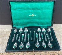 Walker & Hall Ltd. Silver Plated Spoons & Tong