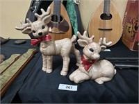Pair Vintage Ceramic Reindeer