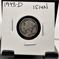 1943-D MERCURY SILVER DIME