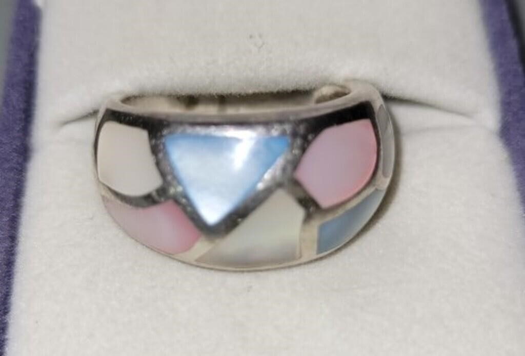 Sterling Silver Ring With Multiple Stones