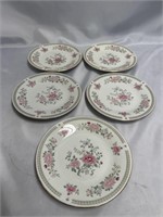 FIVE VINTAGE TRISA PORCELAINWARE 7.5" PLATES