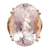 Rose de France Amethyst & Diamond Ring 14k