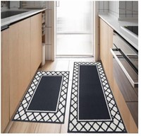 COSY HOMEER Thick 2 Pc Kitchen Rugs (Navy)