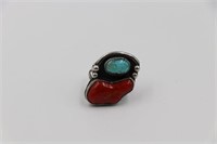Women's Navajo Sterling Silver Vtg Turquoise Ring