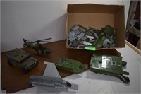 Military Lego & Plastic Jeep & Helicopter