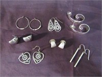7 Sets Silver Earrings
