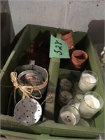 candles, sm flower pots, more